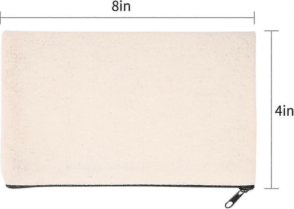 Kangaskynäpussit vetoketjulla, tyhjät meikkipussit DIY-askartelupussit penaali 10 pack