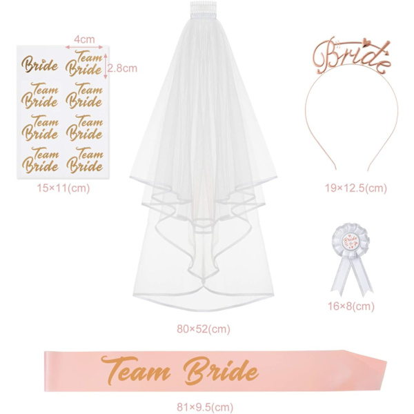 15 stk Brudeslør Brud-til-være Bachelorette Party Sash Fancy Dre