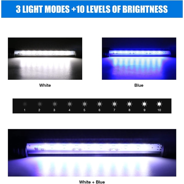 LED Akvarielys, Neddykbar Akvarielys med Automatisk På/Av