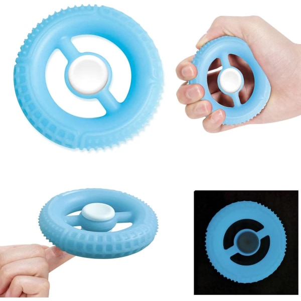 2-pak Silicone Fingertop Gyroskop Spinring der Gløder i Mørket