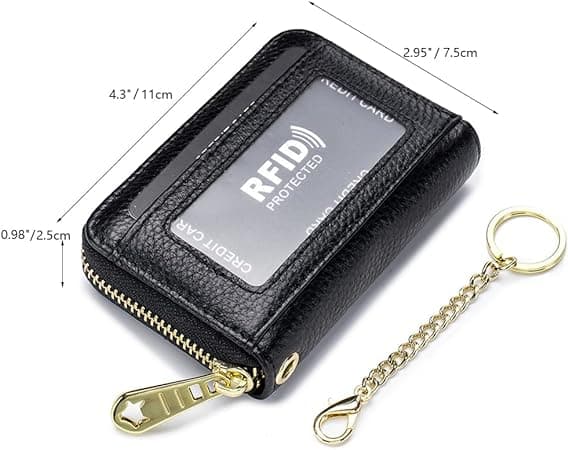 Aito Nahkainen Korttipidin RFID-Estolla Harmonikkakortti