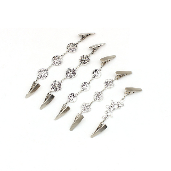 ##/5-pack Sjalspänne i Silke##/