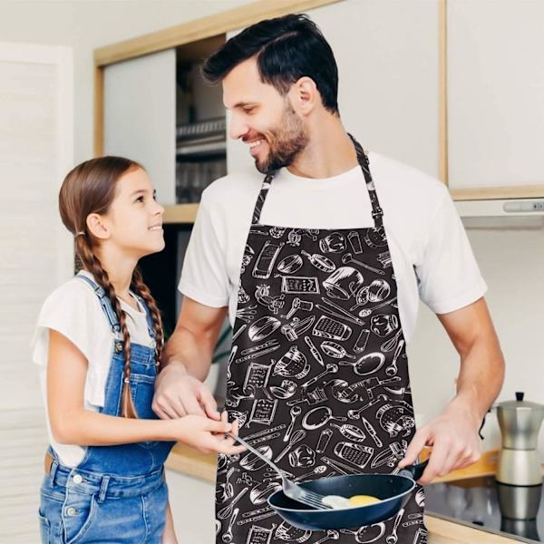 Kvinnors köksförkläde, unisex kockförkläde - justerbart - chili pa