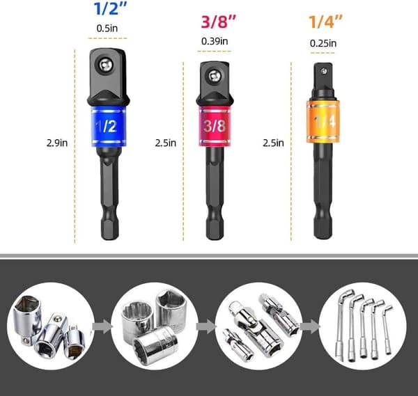 Forlengelse Magnetisk Skrutrekker Forlengelse Sekskantskaft Skrue Drill Koblingstupp