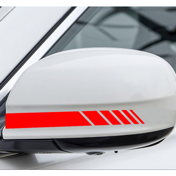 2 par bil bakspeil stripe design klistremerkepakke (rød)