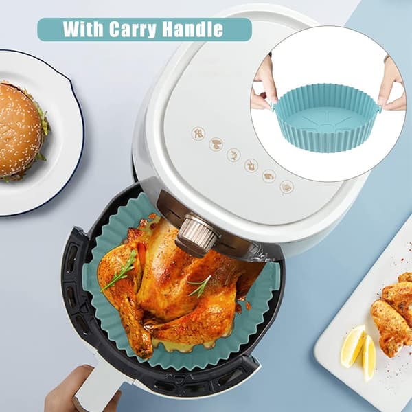 Air Fryer Silikonform, 2-pack Återanvändbara Airfryer-liners, Air Frye