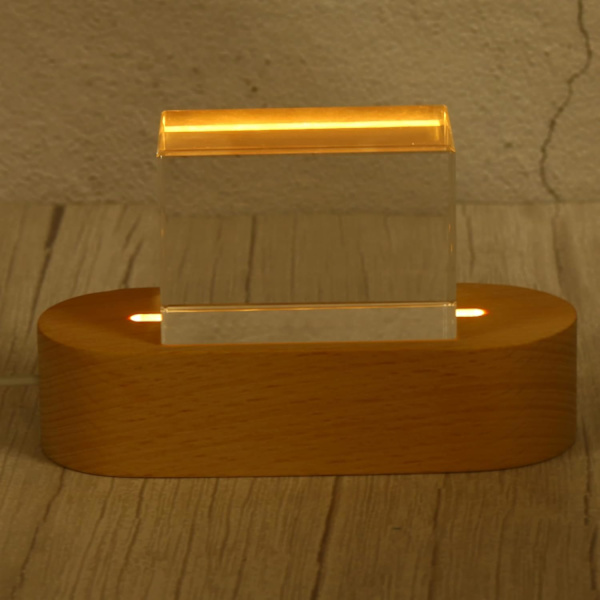 Trä LED Ljusbas Stativ, 2 Pack Oval Trä 95 x 5 mm