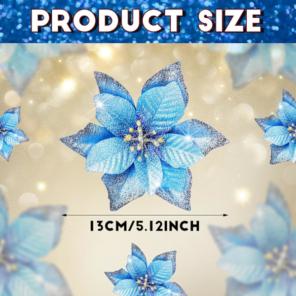 ##/(Blå) 45 stycken julstjärnor med glitter##/