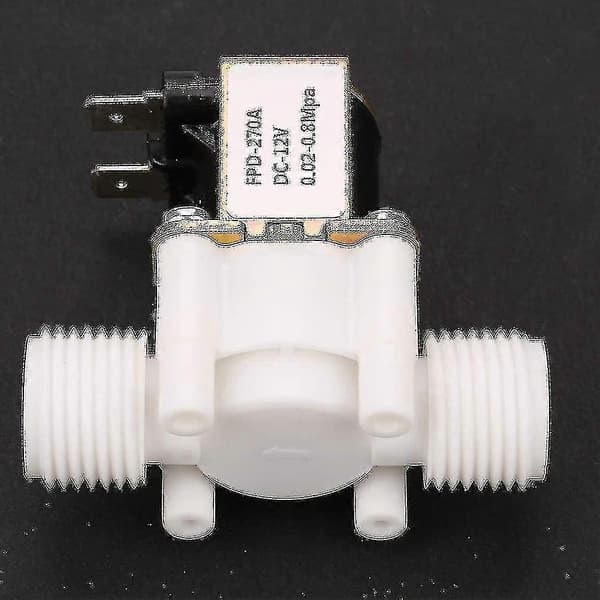 Magnetventil, DC 12V G1/2\" NC Plast Vatteninlopps Magnetventil 0.02-0.8 Mpa Normalt Stängd Elec