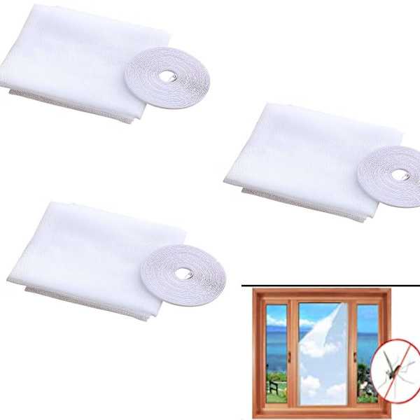 3 Pakkaa (valkoinen, 1,5 * 2 m) Hyttysverkko Ikkuna DIY Itseliimautuva Hyönte