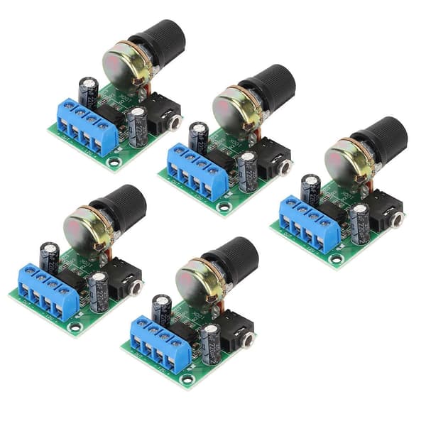 5 stk. LM386 Effektforstærkerkort Mini 0,5W til 10W Højttaler DC 3V til 12V Lyd Effektforstærker Modul til Højttalere