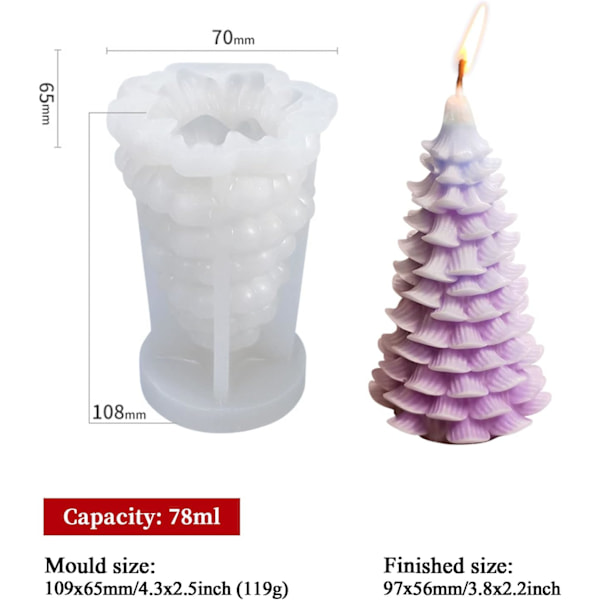 Julelysform - Seder Juletre, 3D Juletre S