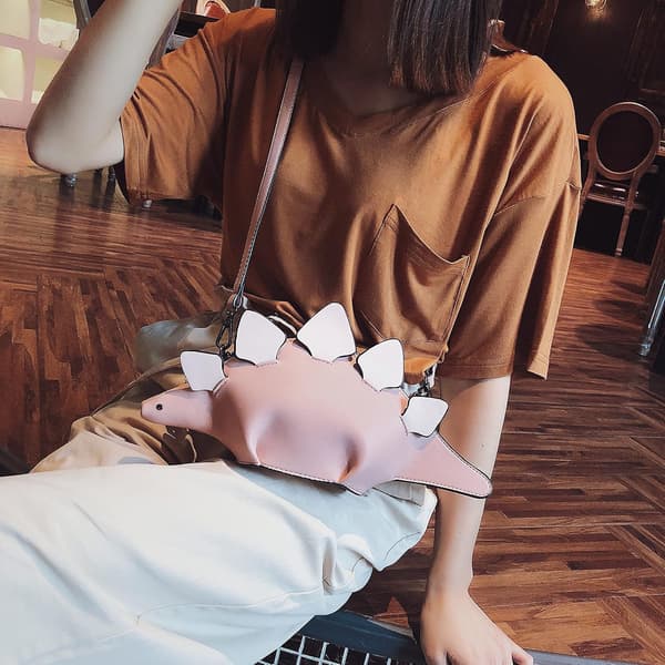 Dinosaur Skulderveske (Rosa), PU Jianlong Kvinners Crossbody Bag