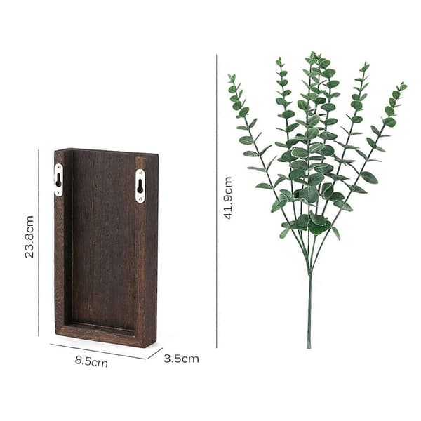 Träväggplanter Rustik Bondgård Vardagsrum Sovrum Kontor Träväggfäste Grönska Växter Torkade Blommor Kruka Vas Decorationiang B
