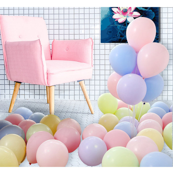 100 mångfärgade pastellballonger, 10"/25 cm högkvalitativ hel