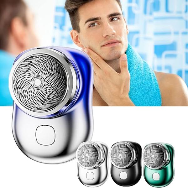 Mini rakapparat, bärbar elektrisk rakapparat (silver), elektrisk rakapparat för män