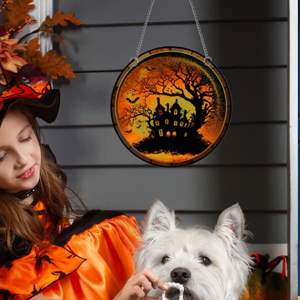 Halloween Akryylinen Ripustus - Linna, Ikkuna Kodin Koriste Ripustus