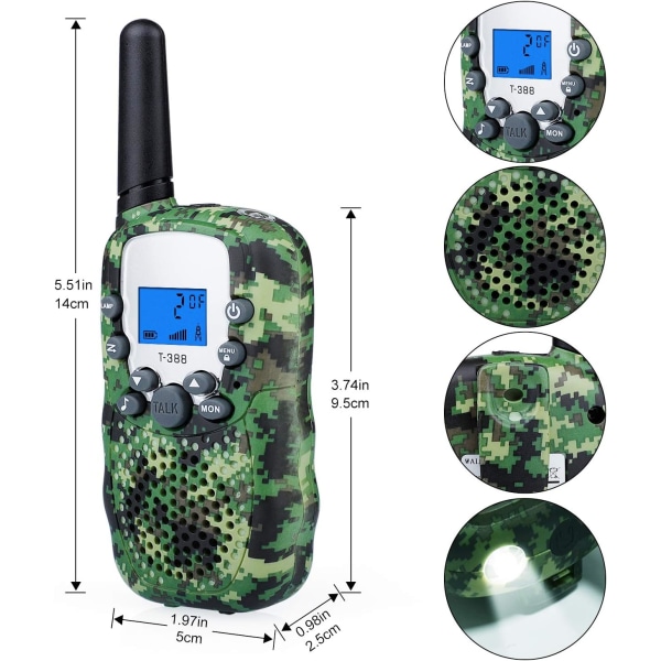 Keltainen naamiointi Walkie Talkie 3km pitkällä kantamalla, ulkoilma-aktiviteetit