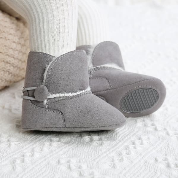 11 cm fodrade läder babyboots, babyboots, vadderade och varma