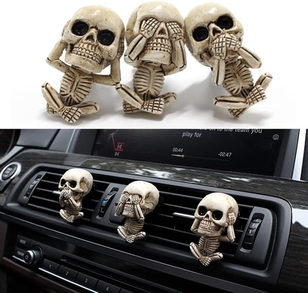 Bil Luftventil Klips Ondt Skalle Trio Statue Ondt Skalle Statue Auto