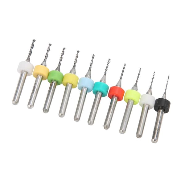 10 st Mini Spiralborr Volframstål Kretskort Reparation Gravyr Spiralborr 0.6?1.5mm