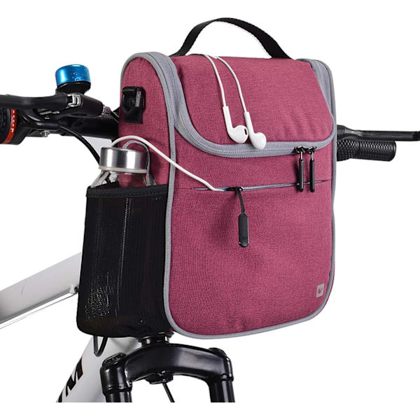 Ljusrosa - Cykelstyrebag med regnskydd och axelrem