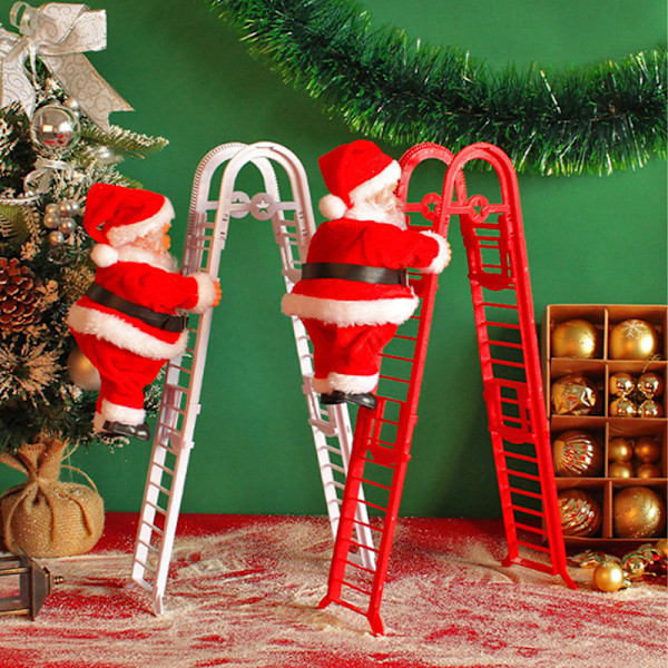 ##/Elektrisk tomte leksak, röd dubbelstege, julklapp##/