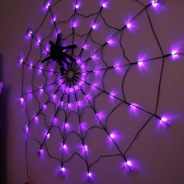Dekorativt lys Halloween dekorasjonslys edderkoppnett vanntett