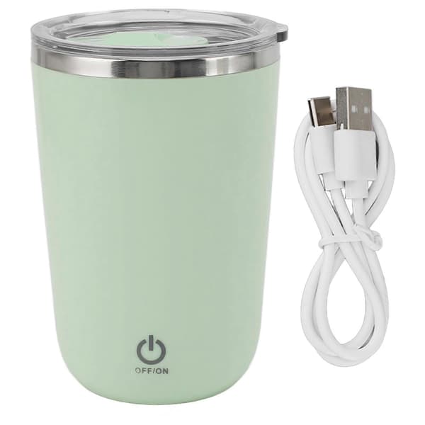 USB Elektrisk Blandningskopp 350ml Läcksäker Automatisk Omrörningskopp Självrörande Kaffemugg Grön