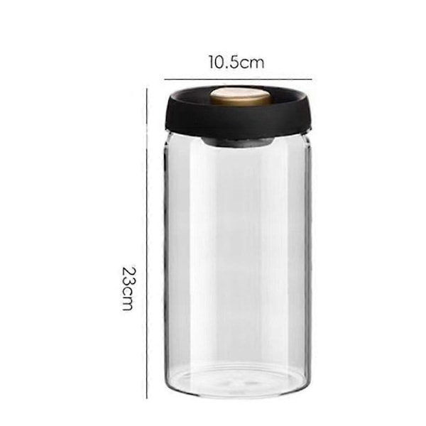 Vakuumforseglet krukke for kaffebønner, lufttett matoppbevaringsbeholder, klare glasskrukker for hjemmet, fuktsikker luftuttrekksbeholder 900ML