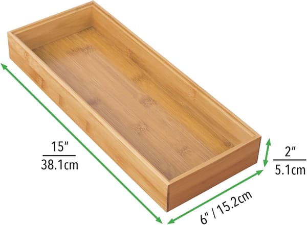 15,2 cm x 38,1 cm x 6,4 cm – Lys brun, pakke med 2 funksjonelle Woo