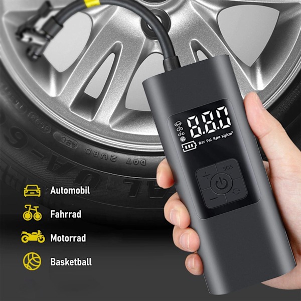 ##/Sähköinen pumppu Sähköinen ilmapumppu 6000mAh akulla 150PSI Kannettava##/