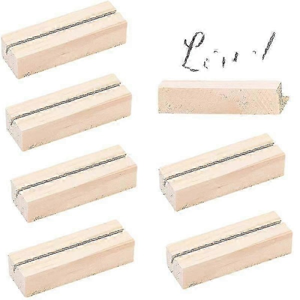 10-pakning bordkortholdere i tre, menyholder i tre, bordnummer, kortdisplaystativ for bryllupsmiddag hjemme