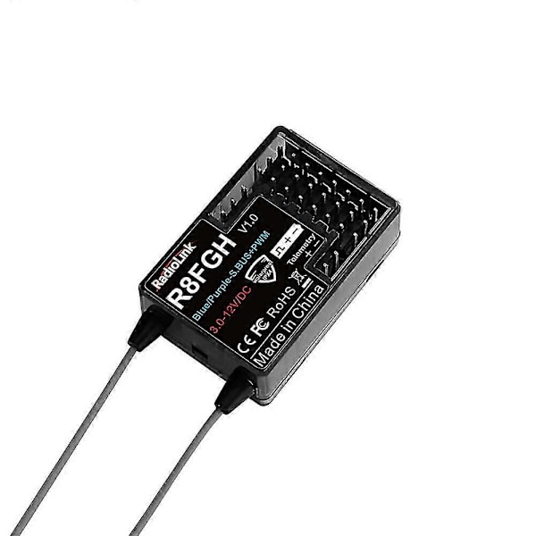 Radiolink R8FGH 2.4GHz 8-kanavainen telemetriagyroskooppivastaanotin RC-lentokoneelle, autolle, veneelle, robotille