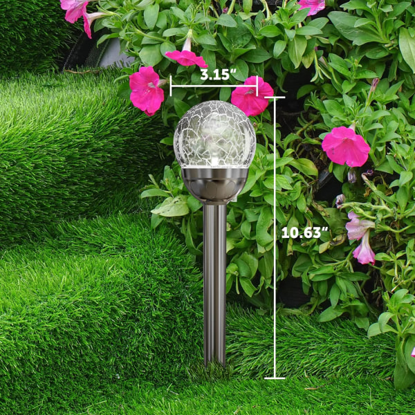 Solar Lights Outdoor, Cracked Glass Ball Solar Garden Lights, Co