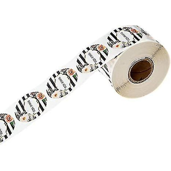 &And Stripe Fl Tak Stickers / 1&quot; Tak Cirkel Etiketter / 500 Stickers Pr. Rulle