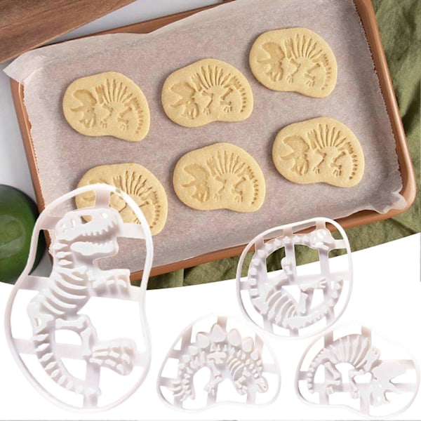 Bakeverktøy Non-stick Gjenbrukbare Lett å Rengjøre DIY Plast Dinosaur Kjeksformer for Baking B