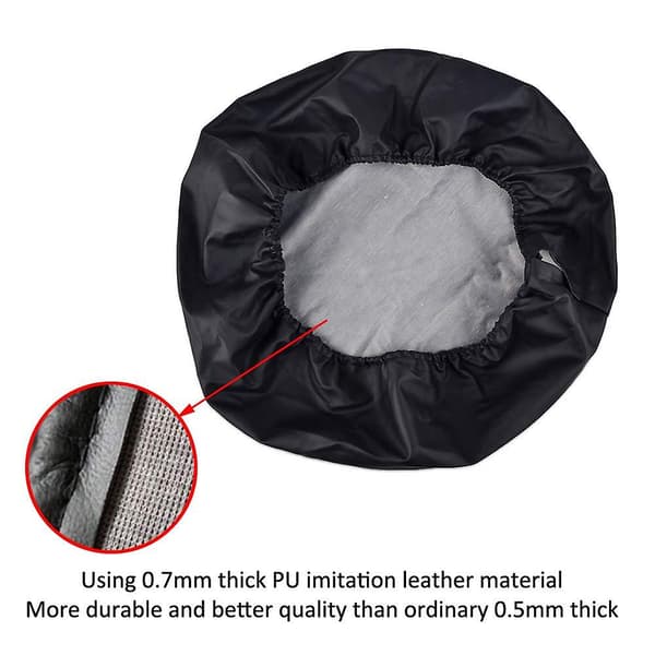 Svart reservdelsdäckskydd hjuldäck för släpvagn bil lastbil PVC vatten