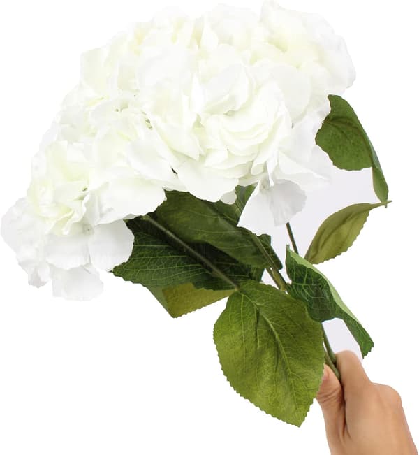 2-pak Kunstige Silke Hortensia Blomster - For Blomsterbukett, H