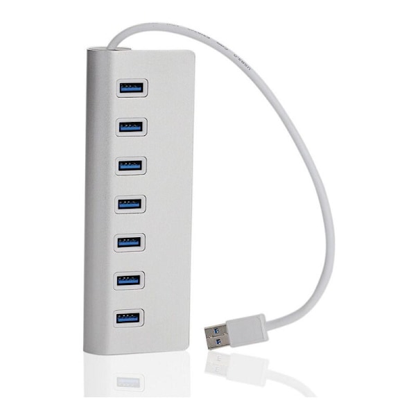 ##/Aluminium USB 3.0-hub, 7 supersnabba USB 3.0-portar, kompatibel##/