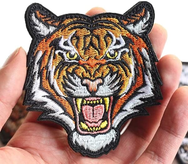 Taktisk Brølende Tigerhode Broderte Patch, Dyrebroderi