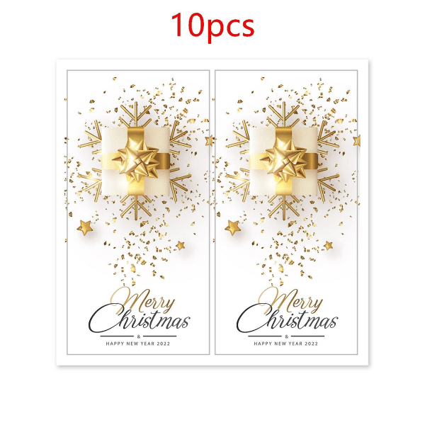 &10-50 st Merry Christmas-klistermärken 5x10cm Kuvert Presentkort Paket Tätning Etikett Juldekoration Present Serie Klistermärke Tagsqy1722-10st&