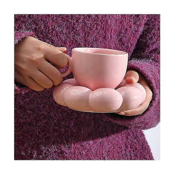 Blomst Kaffekop & Underkop Sæt Sød Krus & Underkop Sæt Keramisk Kaffekop Med Solsikke Underkop Latte
