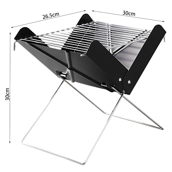 ##/Bærbar Kullgrill, Sammenleggbar Kullgrill for Piknik##/