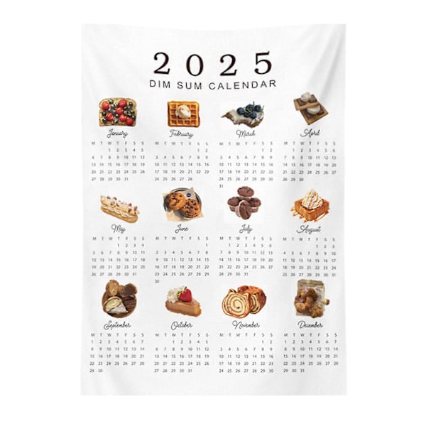 2025 Veggkalender Lettlest Trykk Veggdekorasjon Vaskbar Hjemmekontor Dekor Påminnelse for Viktige Datoer Rektangulær Rivsikker Tapet Kontor J