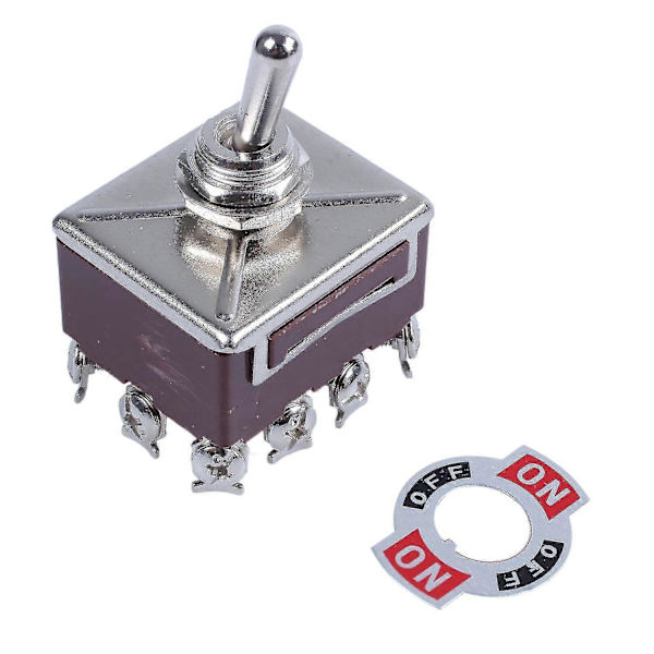 AC 380V 10A On/off/on 3-asentoinen 12-nastainen lukittava vaihtokytkin 4PDT