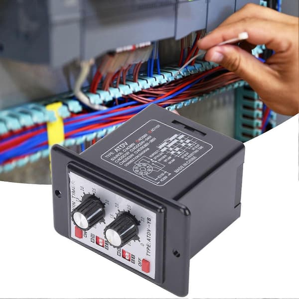 Knappstyrd Tidsbrytarrelä På Av Dubbel Timerrelä ATDV YB AC110v 220V50/60Hz