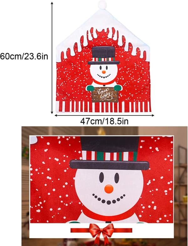 6 stycken juldekoration stolsöverdrag, Snögubbe Jultomte Pro