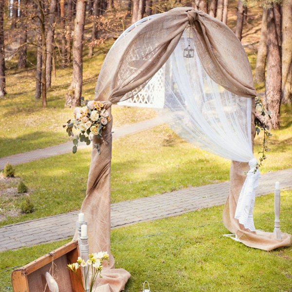 ##/Bordløper Rull Jute Gulltråd Sydd Kanter 30 cm x 1,8 m for Dekorasjon Bryllup Fest Håndverk##/