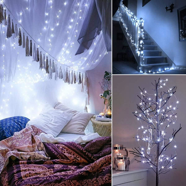 Fairy Lights, (2 st Vit) Set om 5M 50LED Batteridrivna Fairy